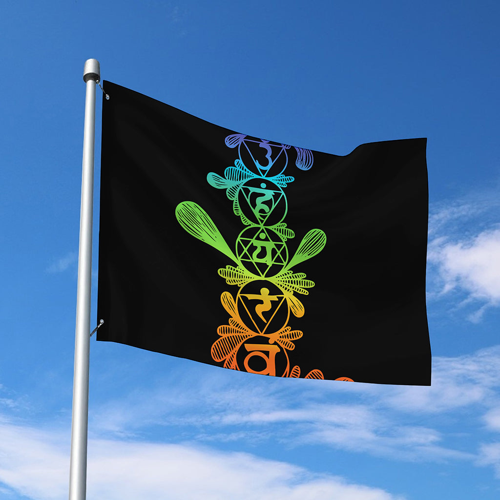 Seven Spiritual Chakras Print Polyester Flag