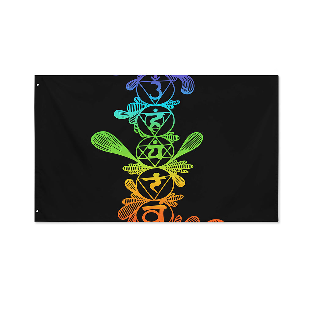 Seven Spiritual Chakras Print Polyester Flag