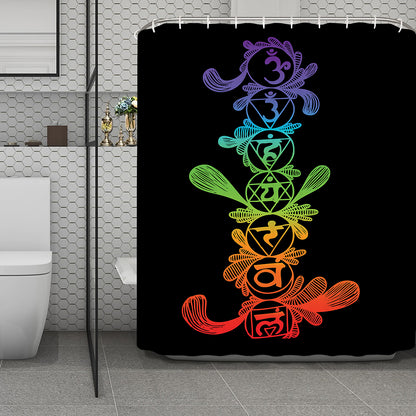 Seven Spiritual Chakras Print Polyester Shower Curtain