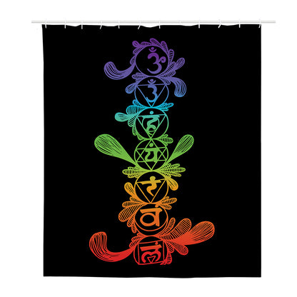 Seven Spiritual Chakras Print Polyester Shower Curtain