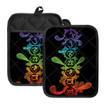 Seven Spiritual Chakras Print Pot Holders With Pocket