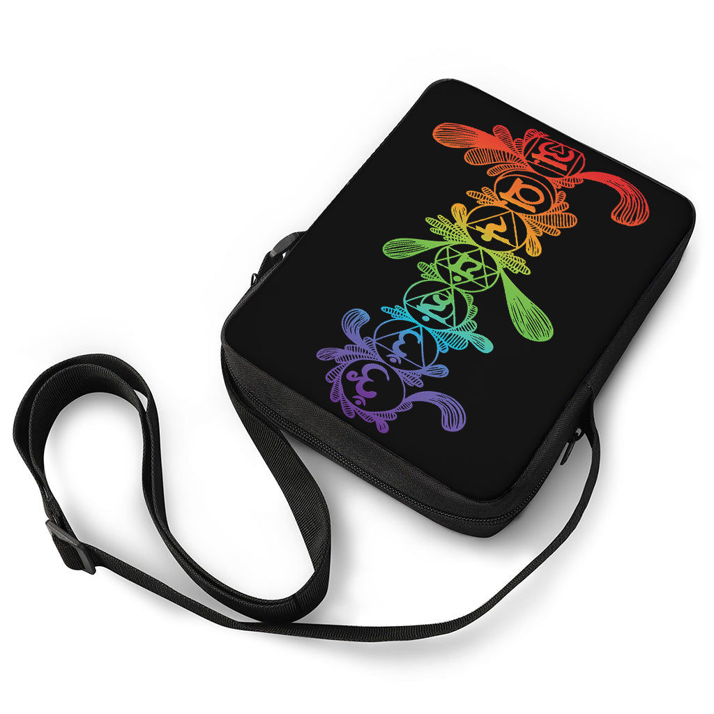 Seven Spiritual Chakras Print Rectangular Crossbody Bag