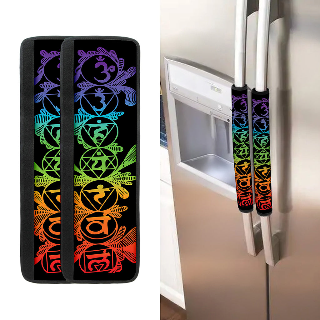 Seven Spiritual Chakras Print Refrigerator Handle Covers