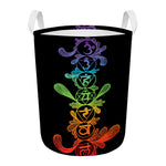 Seven Spiritual Chakras Print Round Laundry Basket
