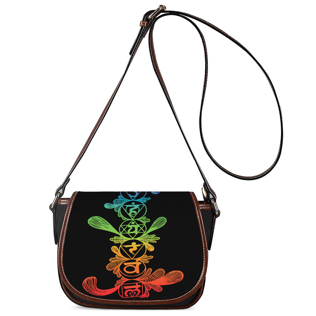 Seven Spiritual Chakras Print Saddle Bag