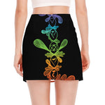 Seven Spiritual Chakras Print Side Slit Mini Skirt