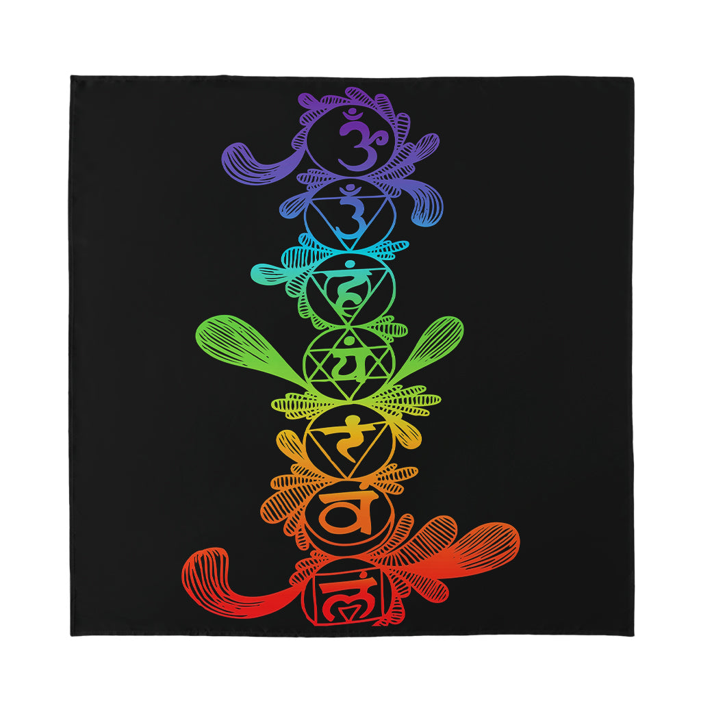 Seven Spiritual Chakras Print Silk Bandana