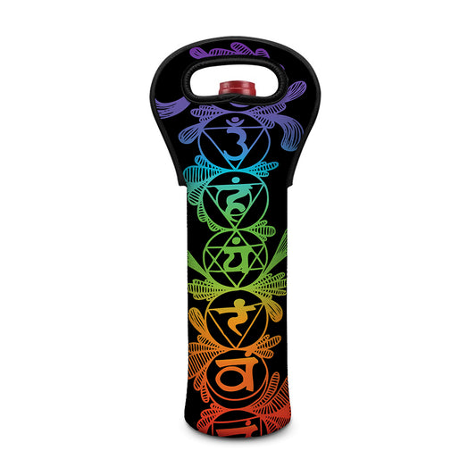 Seven Spiritual Chakras Print Single Neoprene Wine Tote