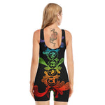 Seven Spiritual Chakras Print Sleeveless One Piece Swimsuit
