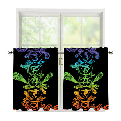 Seven Spiritual Chakras Print Tier Curtains