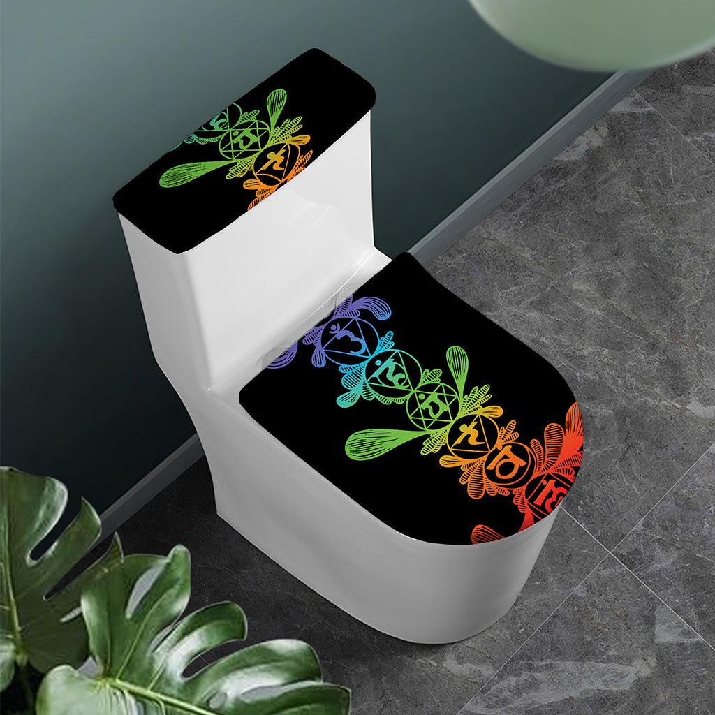 Seven Spiritual Chakras Print Toilet Lid And Tank Cover Set