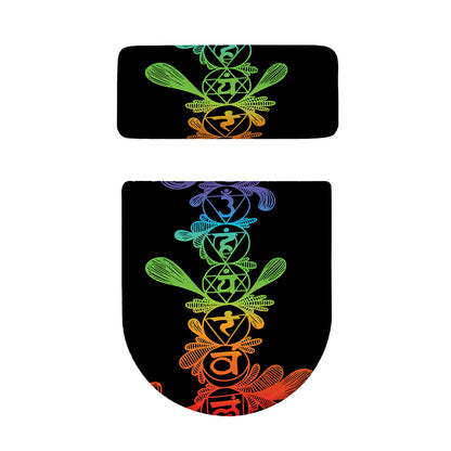 Seven Spiritual Chakras Print Toilet Lid And Tank Cover Set