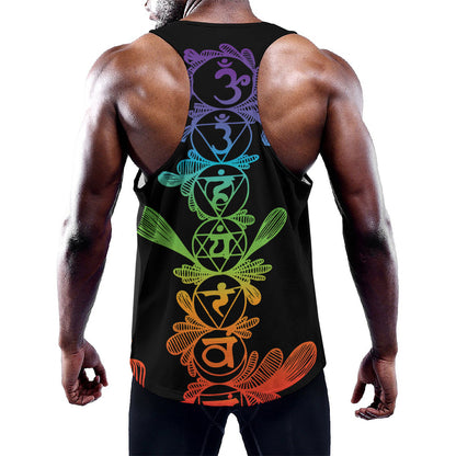 Seven Spiritual Chakras Print Training Tank Top