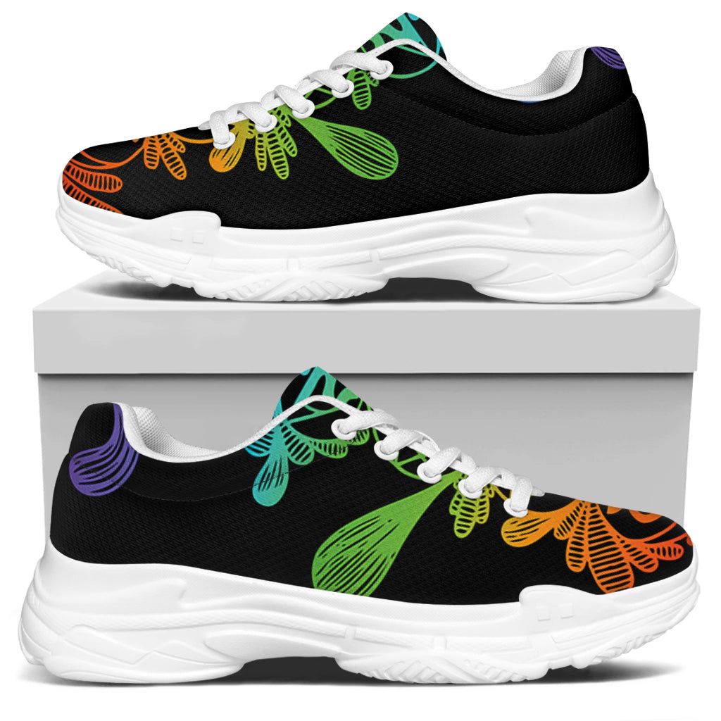 Seven Spiritual Chakras Print White Chunky Shoes