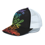 Seven Spiritual Chakras Print White Mesh Trucker Cap