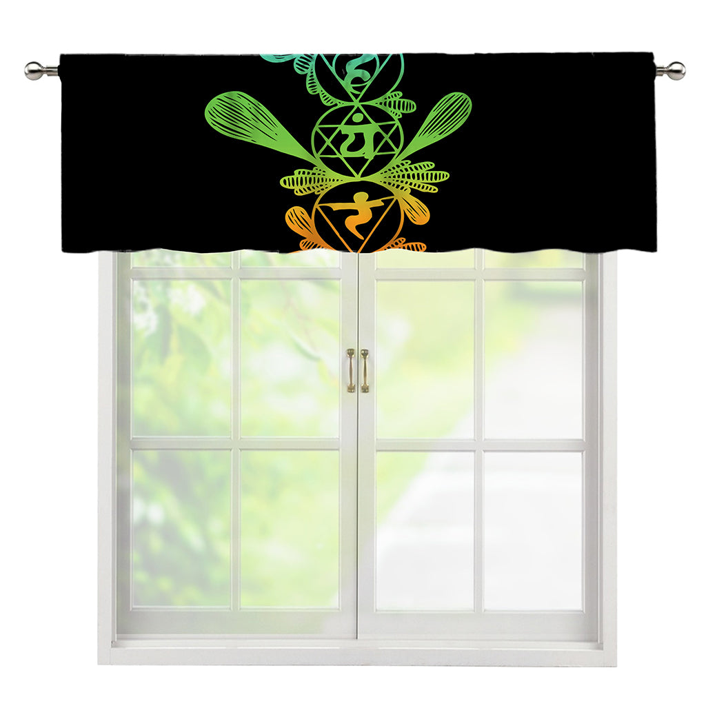 Seven Spiritual Chakras Print Window Valance
