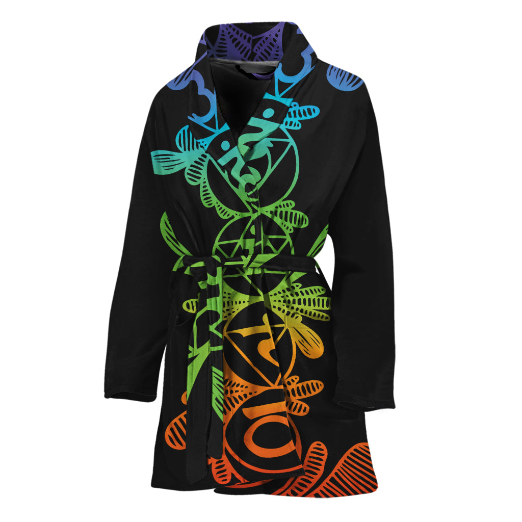 Seven Spiritual Chakras Print Women's Bathrobe