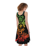 Seven Spiritual Chakras Print Women's Sleeveless Dress