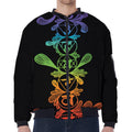Seven Spiritual Chakras Print Zip Sleeve Bomber Jacket