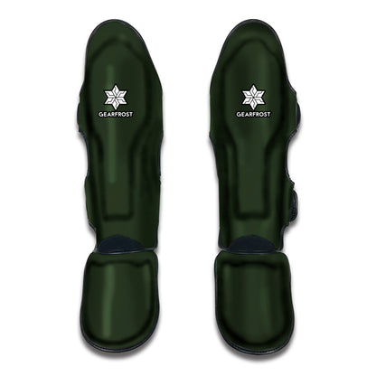 Forest Green Print Muay Thai Shin Guards