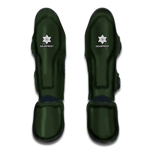 Forest Green Print Muay Thai Shin Guards