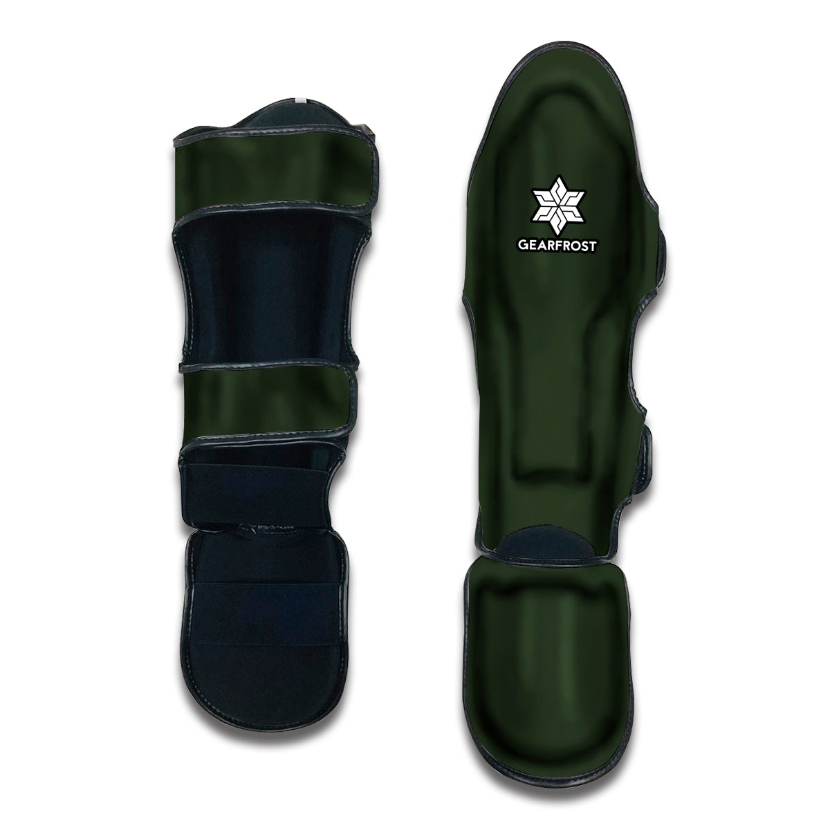 Forest Green Print Muay Thai Shin Guards