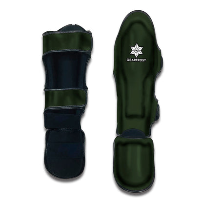 Forest Green Print Muay Thai Shin Guards