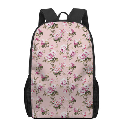 Shabby Chic Vintage Floral Print 17 Inch Backpack
