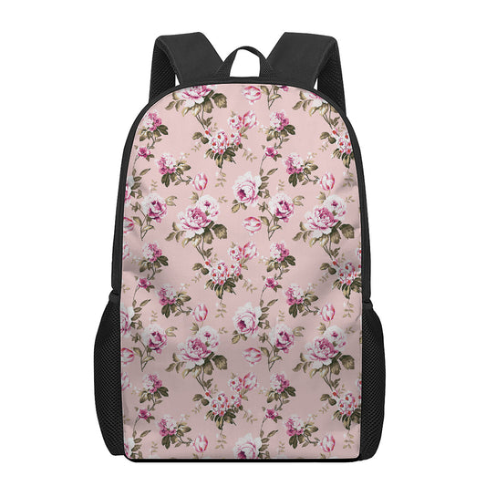 Shabby Chic Vintage Floral Print 17 Inch Backpack
