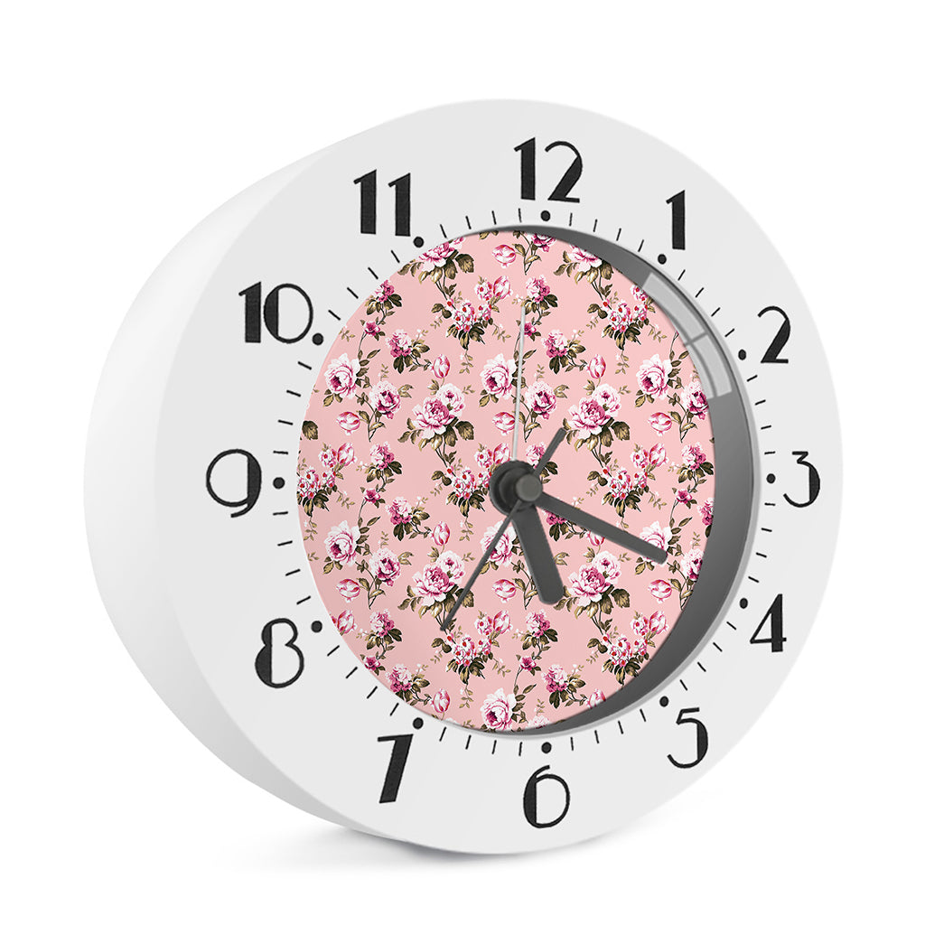 Shabby Chic Vintage Floral Print Alarm Clock