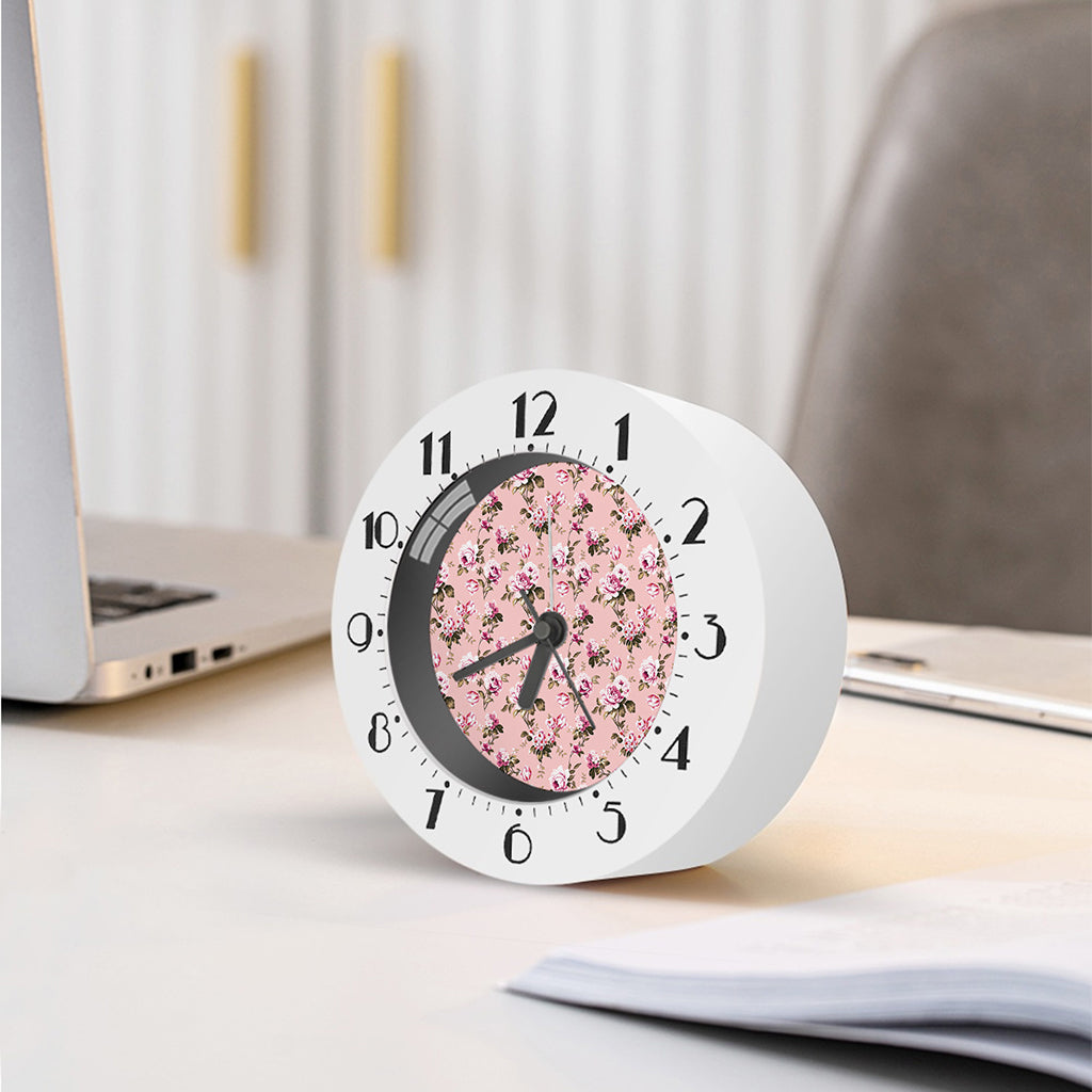 Shabby Chic Vintage Floral Print Alarm Clock