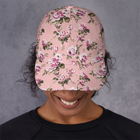 Shabby Chic Vintage Floral Print Baseball Cap