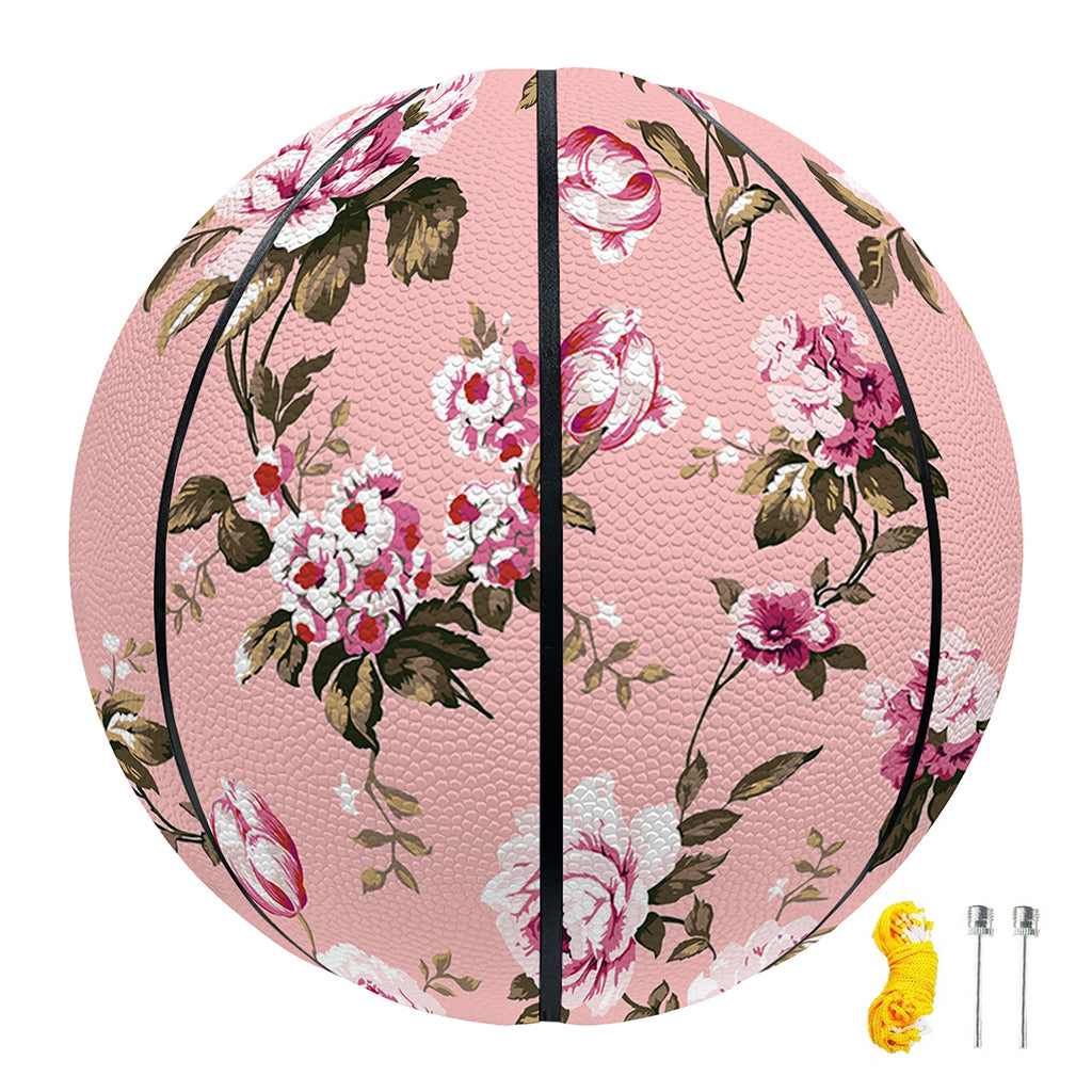 Shabby Chic Vintage Floral Print Basketball