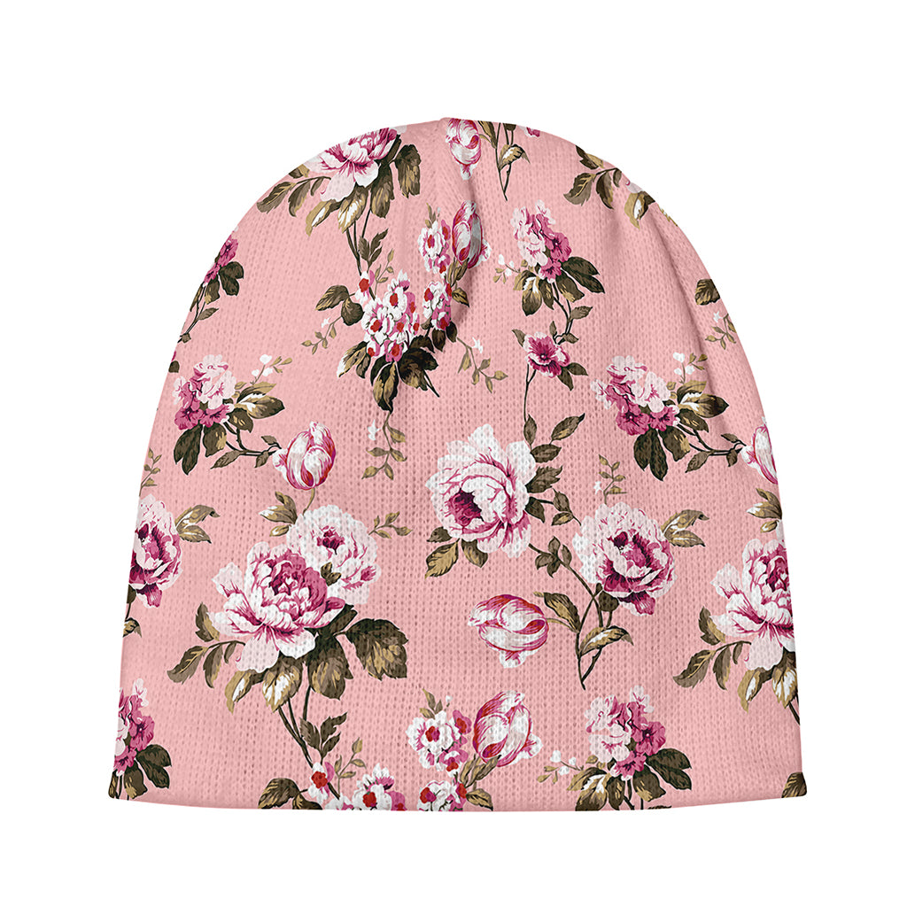 Shabby Chic Vintage Floral Print Beanie