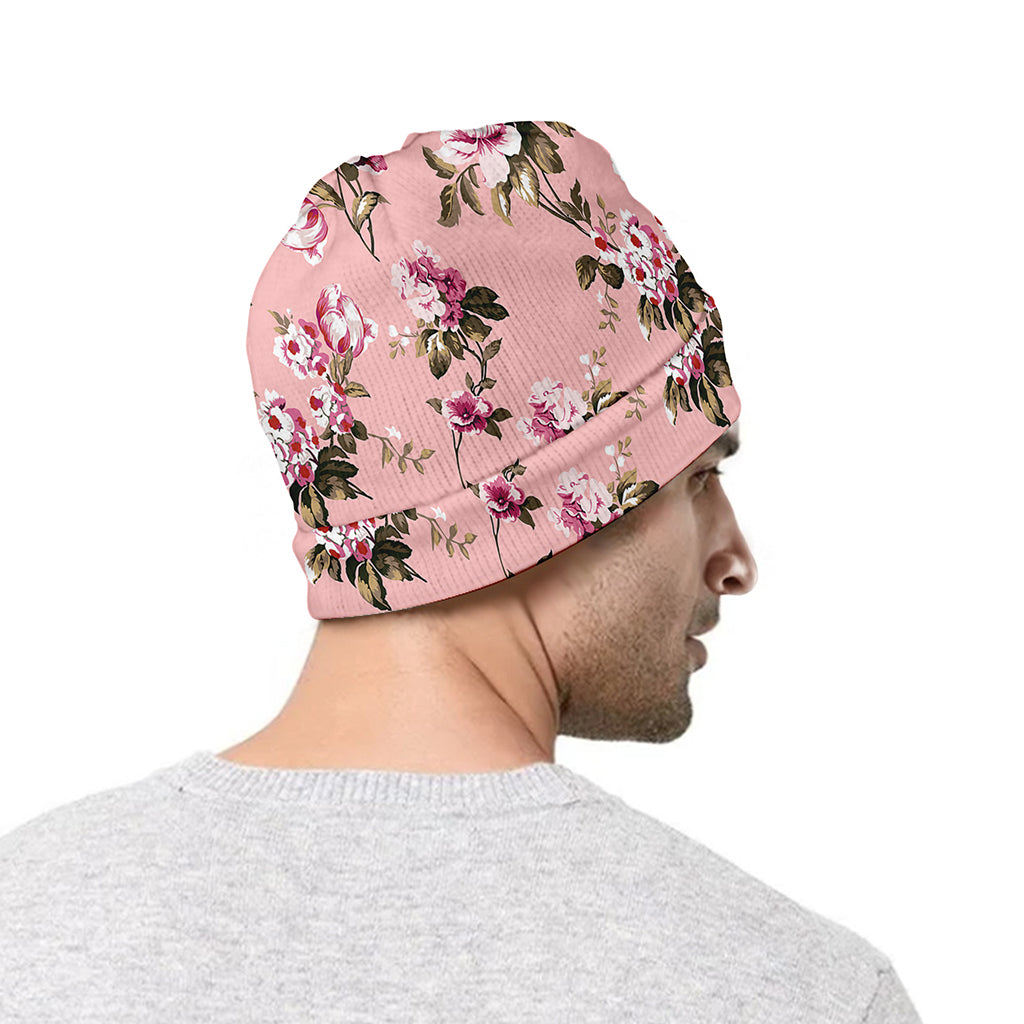 Shabby Chic Vintage Floral Print Beanie