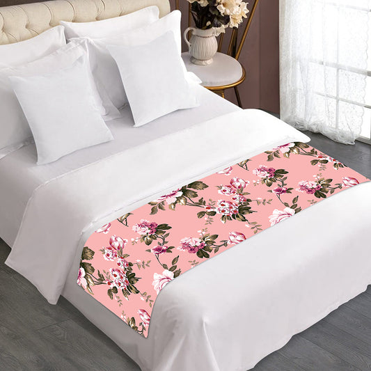 Shabby Chic Vintage Floral Print Bed Runner