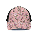 Shabby Chic Vintage Floral Print Black Mesh Trucker Hat