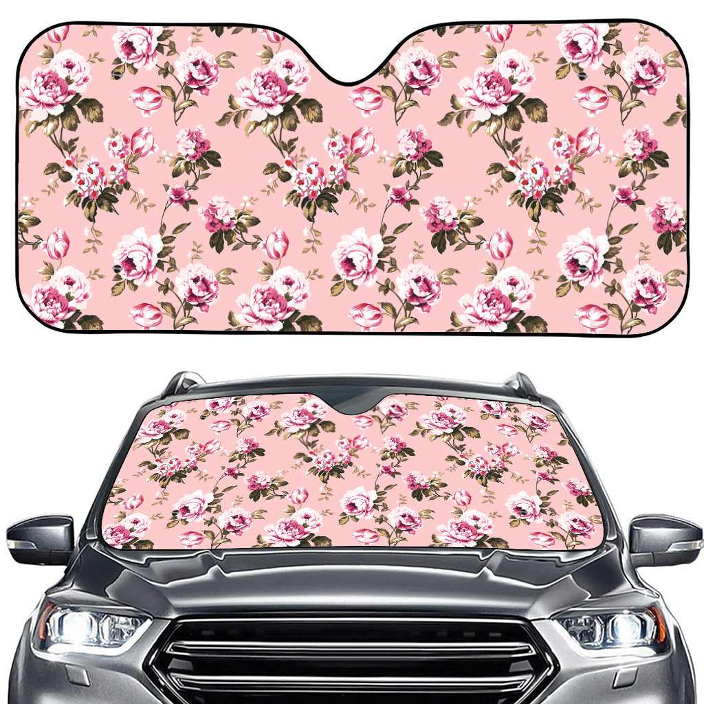 Shabby Chic Vintage Floral Print Car Windshield Sun Shade