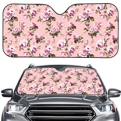 Shabby Chic Vintage Floral Print Car Windshield Sun Shade