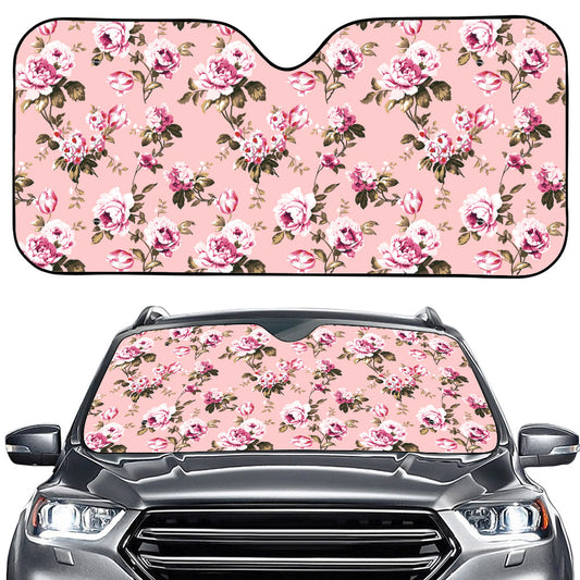 Shabby Chic Vintage Floral Print Car Windshield Sun Shade