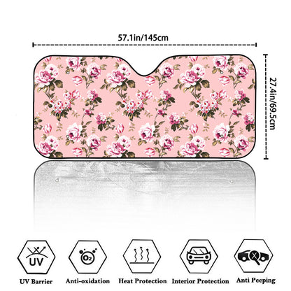 Shabby Chic Vintage Floral Print Car Windshield Sun Shade
