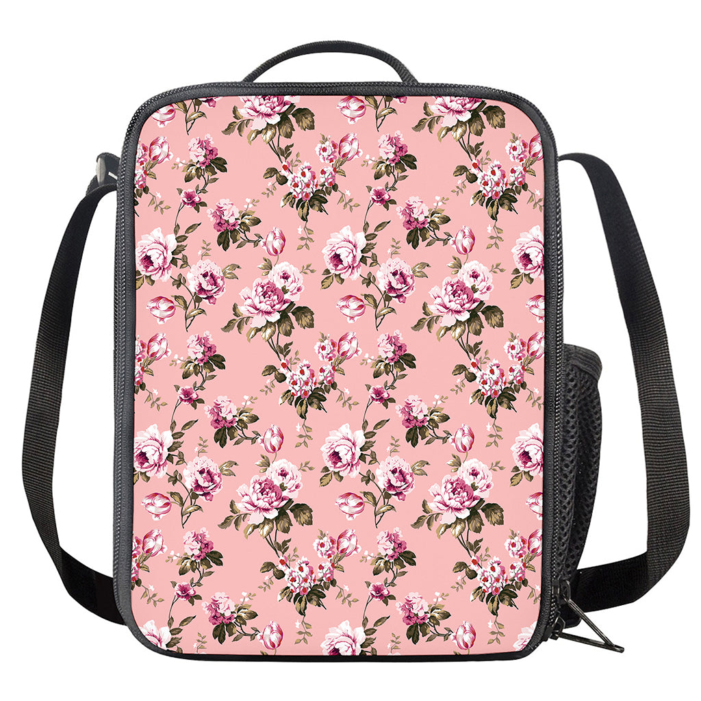 Shabby Chic Vintage Floral Print Crossbody Lunch Bag