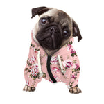 Shabby Chic Vintage Floral Print Dog Zip Up Hoodie