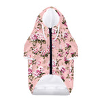 Shabby Chic Vintage Floral Print Dog Zip Up Hoodie