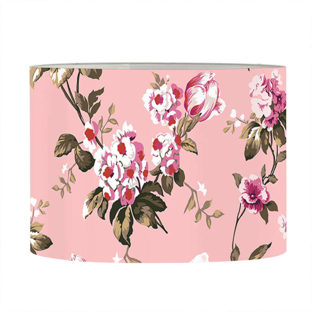 Shabby Chic Vintage Floral Print Drum Lamp Shade
