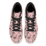 Shabby Chic Vintage Floral Print High Top Leather Sneakers