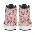 Shabby Chic Vintage Floral Print High Top Leather Sneakers