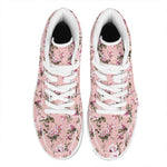 Shabby Chic Vintage Floral Print High Top Leather Sneakers