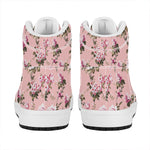 Shabby Chic Vintage Floral Print High Top Leather Sneakers