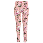 Shabby Chic Vintage Floral Print High-Waisted Pocket Leggings